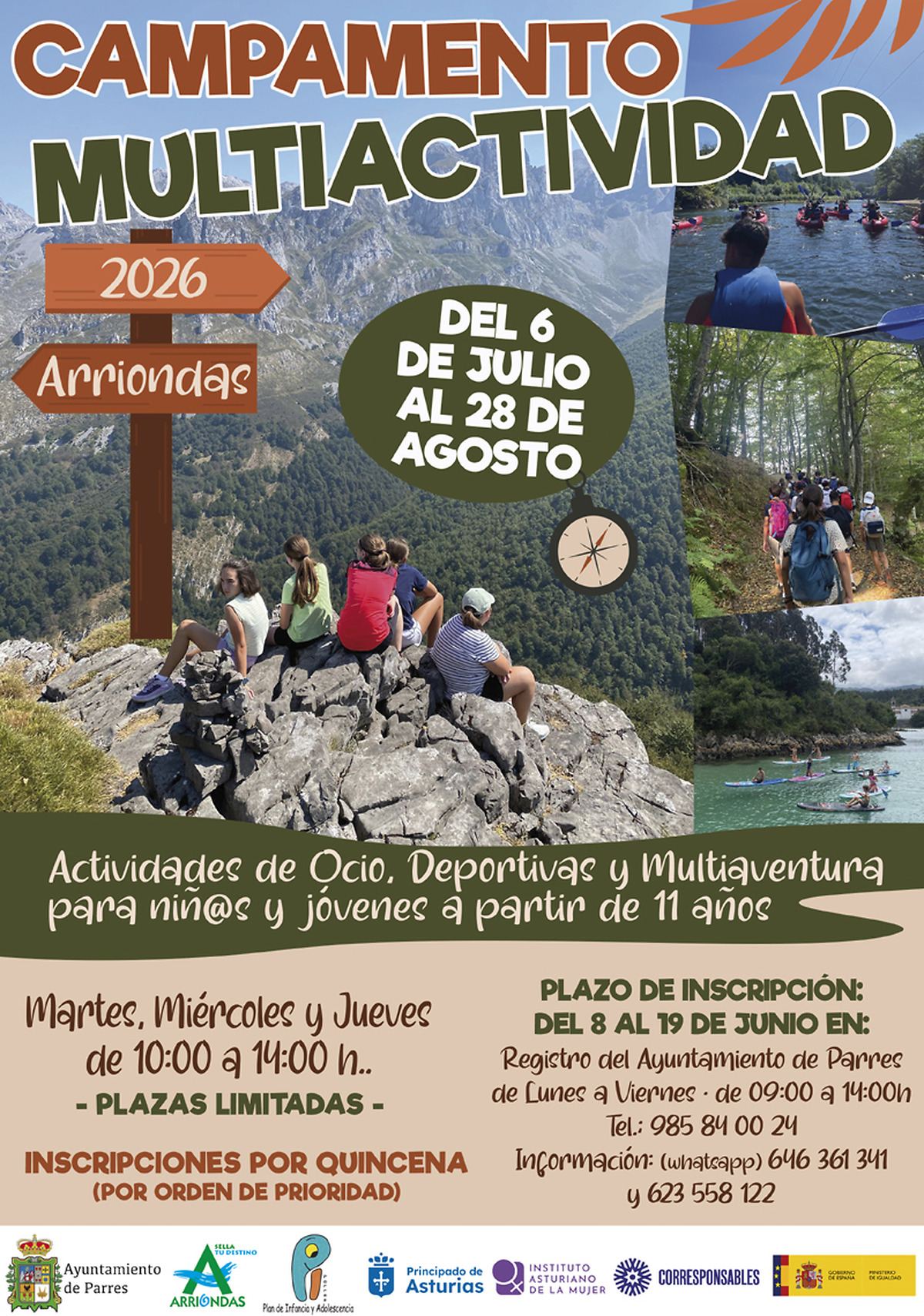 Parres organiza un Campamento Multiactividad para niños y jóvenes este verano