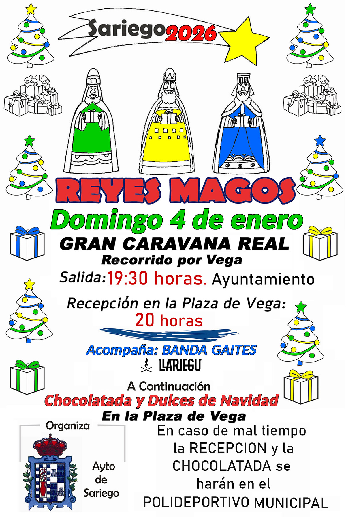 Sariego celebrará la Cabalgata de Reyes el 4 de enero de 2026