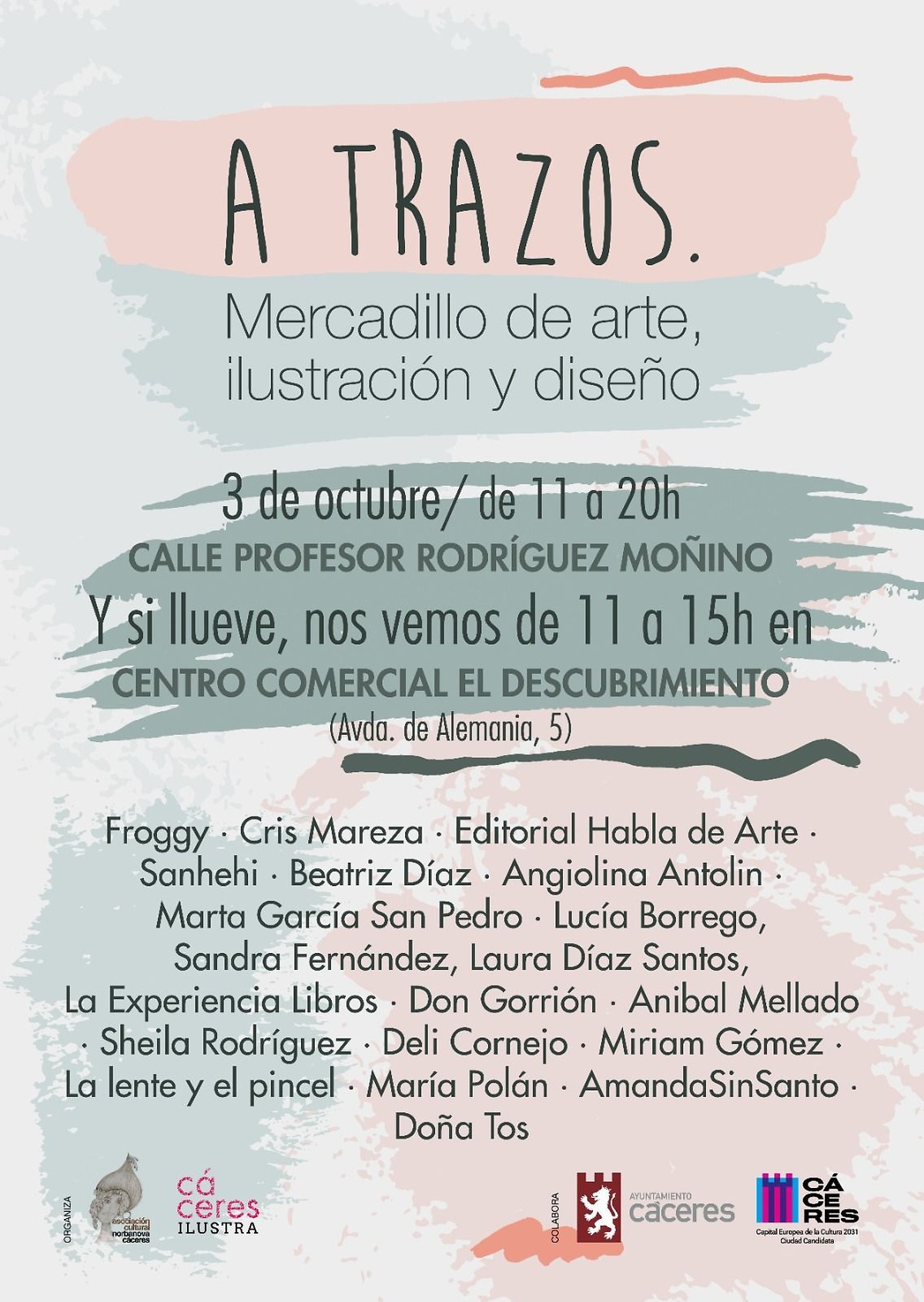 Cáceres acoge el mercadillo de arte 'A Trazos' con el apoyo del Ayuntamiento