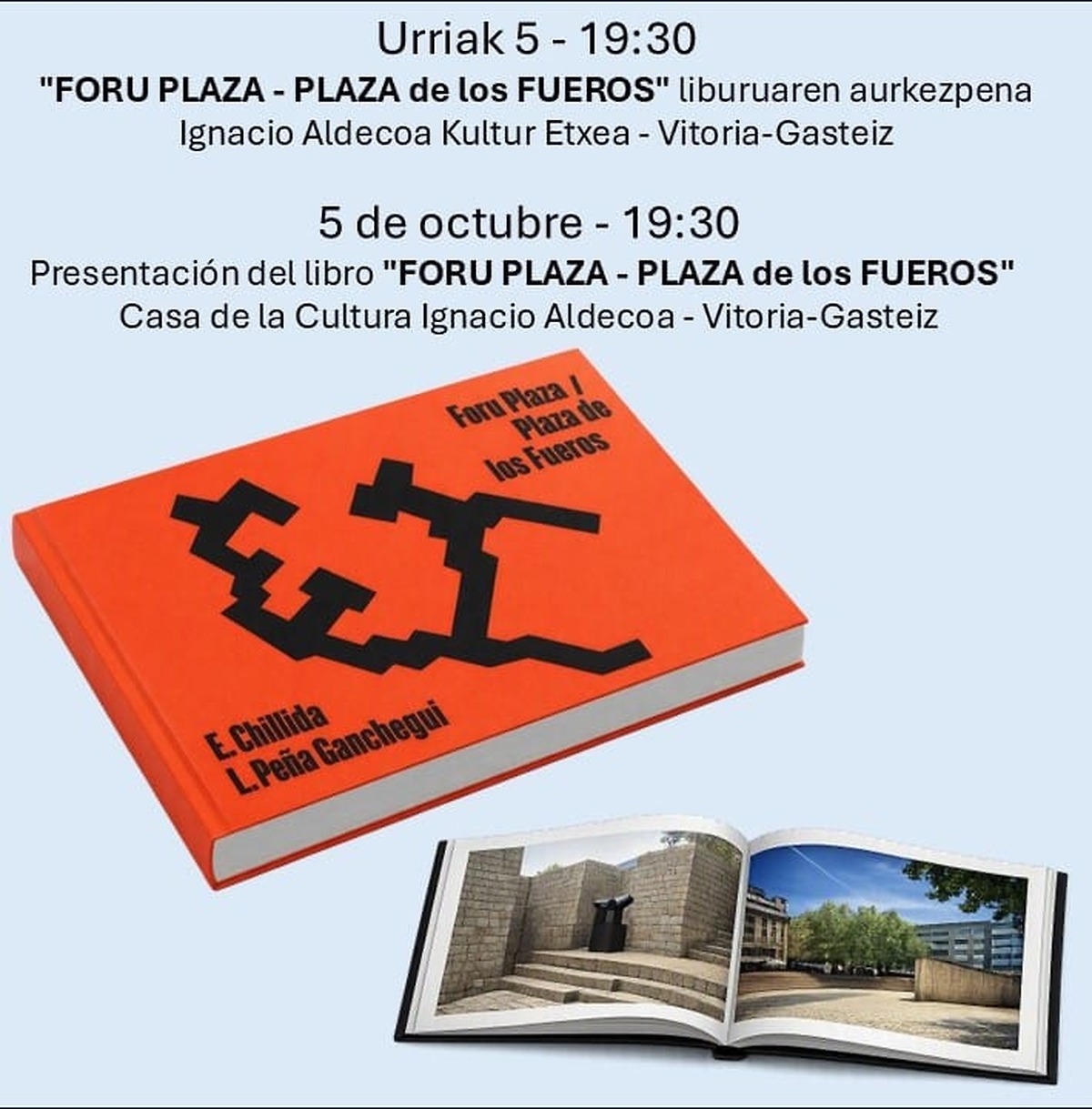 Vitoria-Gasteiz presenta el libro ‘Foru Plaza / Plaza de los Fueros’ en el 50 aniversario de este emblemático espacio