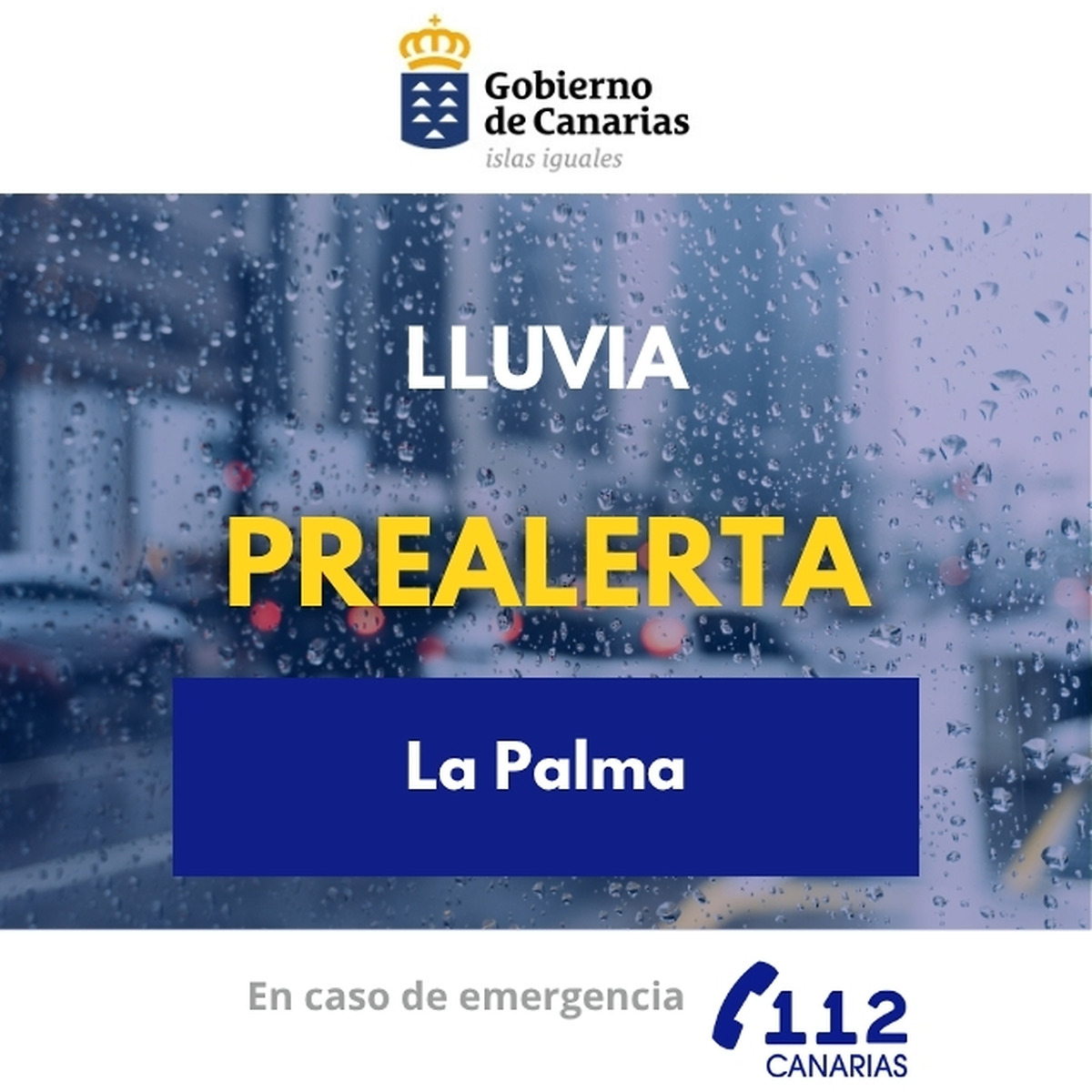 La Palma en prealerta por lluvias a partir de esta mañana