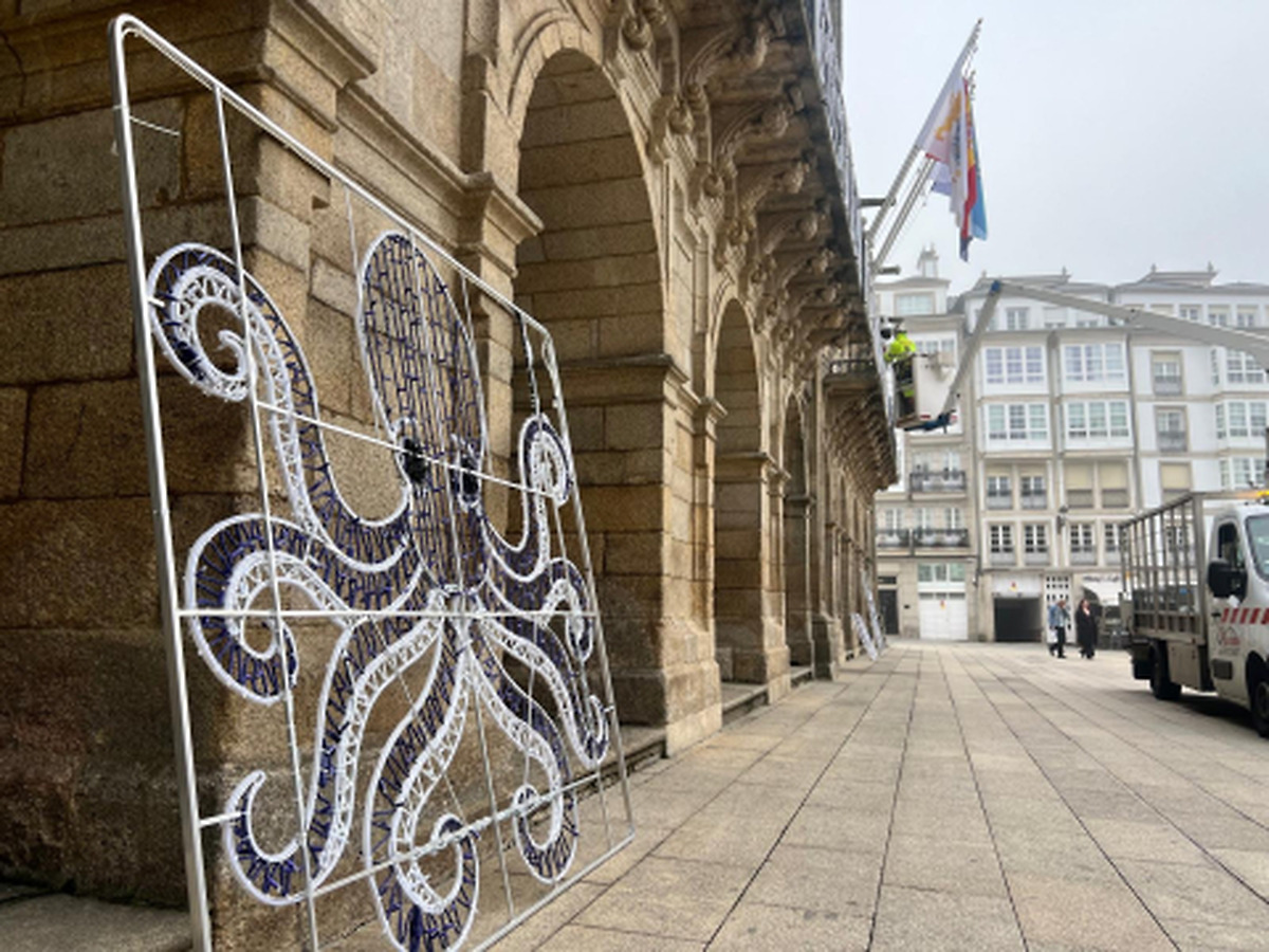 Lugo ilumina el San Froilán con 250 elementos y un pulpo gigante este viernes