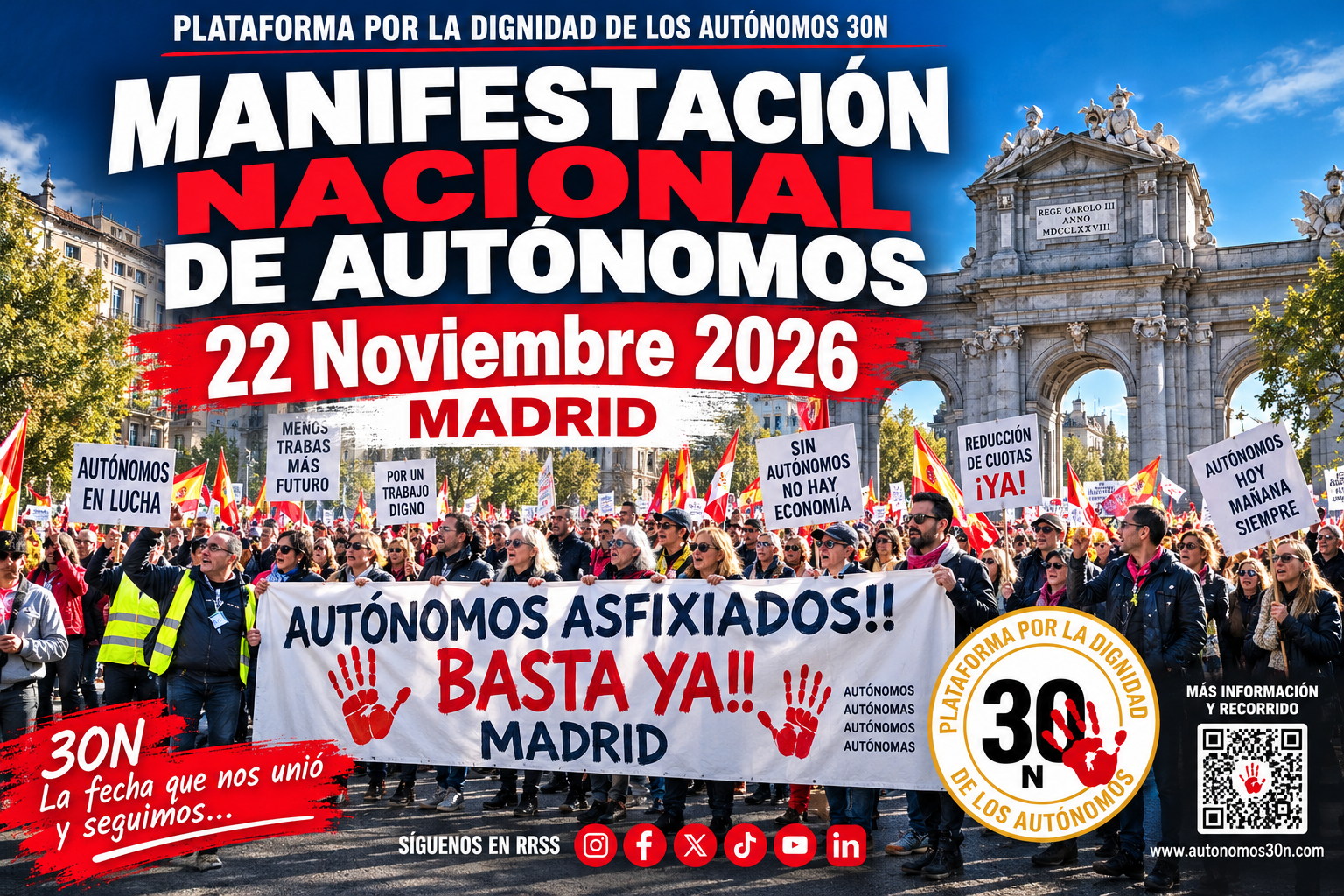 Los autónomos adelantan al 22 de noviembre su manifestación nacional en Madrid por la convocatoria electoral